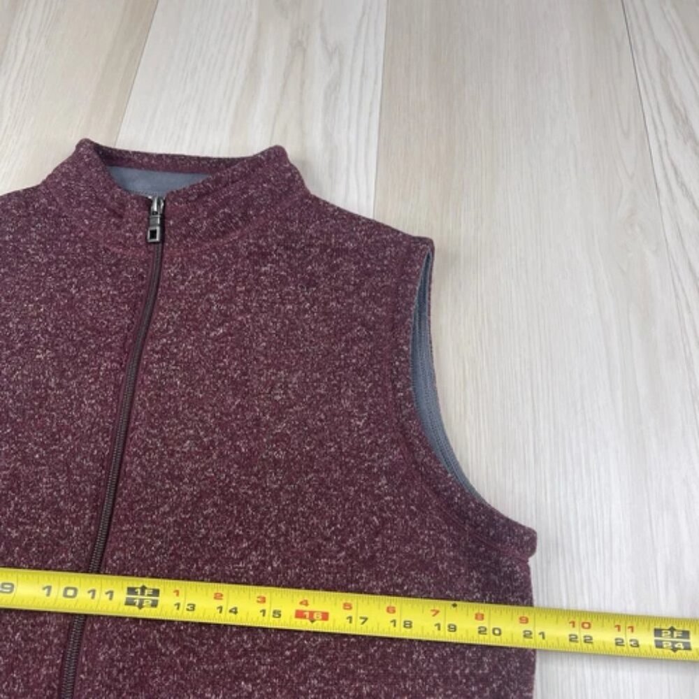 Peter Millar Crown Sweater Fleece Vest Burgundy Full-Zip Claret Size M Medium - Picture 3 of 8